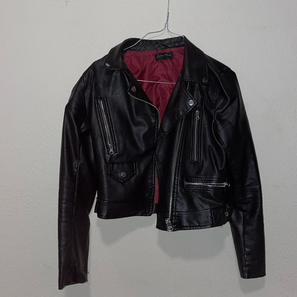 Semi new love tree leather motorcycle coat and jacket